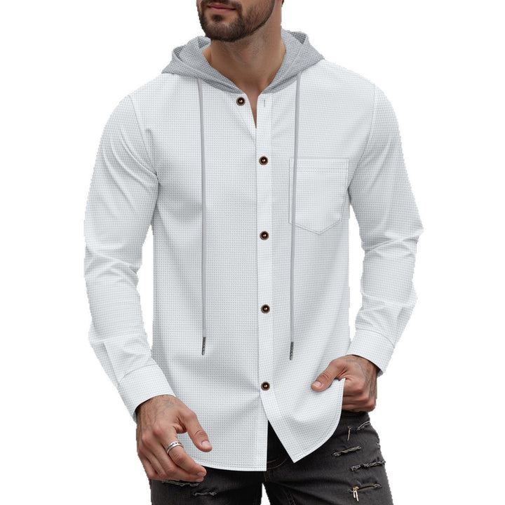 Men's stylish hoodie shirt with button placket and practical chest pocket Lisslune