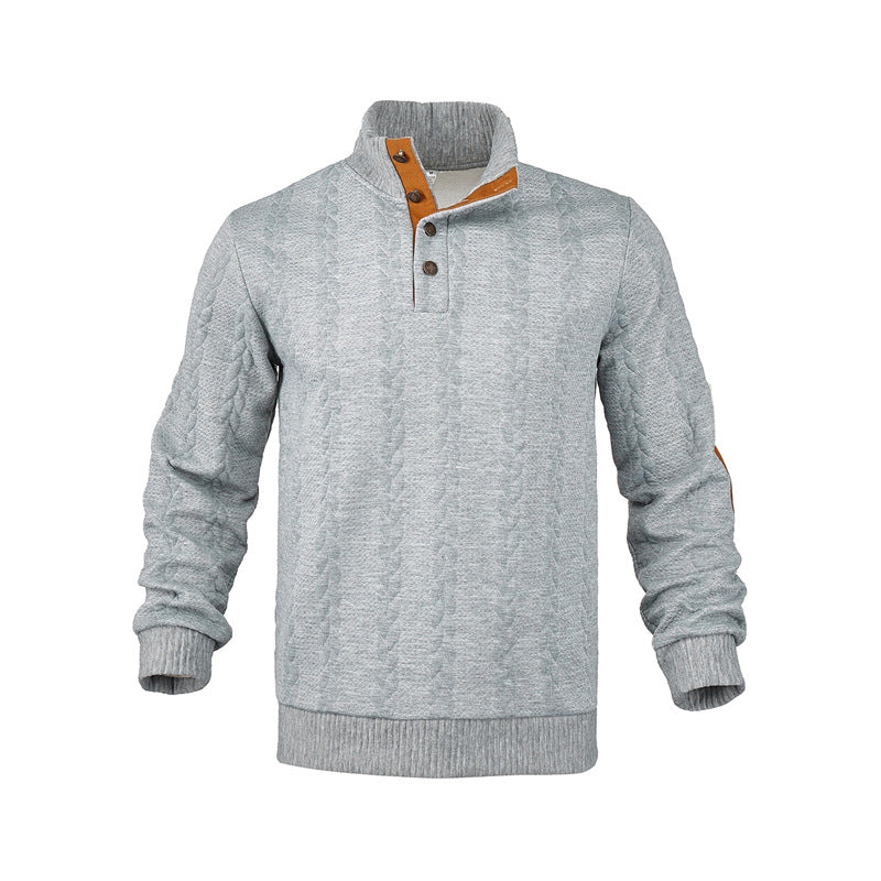 Men's structured sweater with fashionable stand-up collar Lisslune