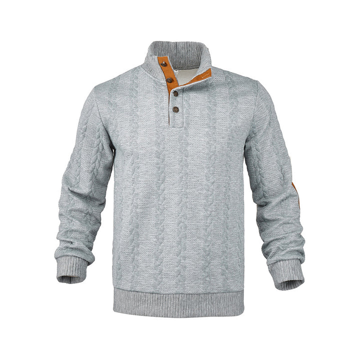 Men's structured sweater with fashionable stand-up collar Lisslune