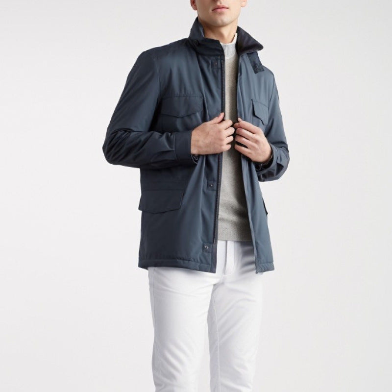 Men's modern utility jacket with practical pockets Lisslune