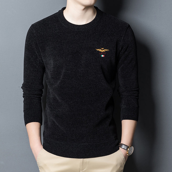Men's high-quality round neck sweater with fine knit design Lisslune