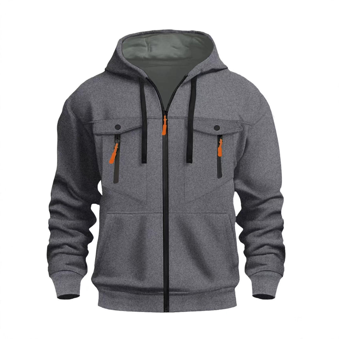 Men's practical hoodie jacket with functional zip pockets and sporty design Lisslune
