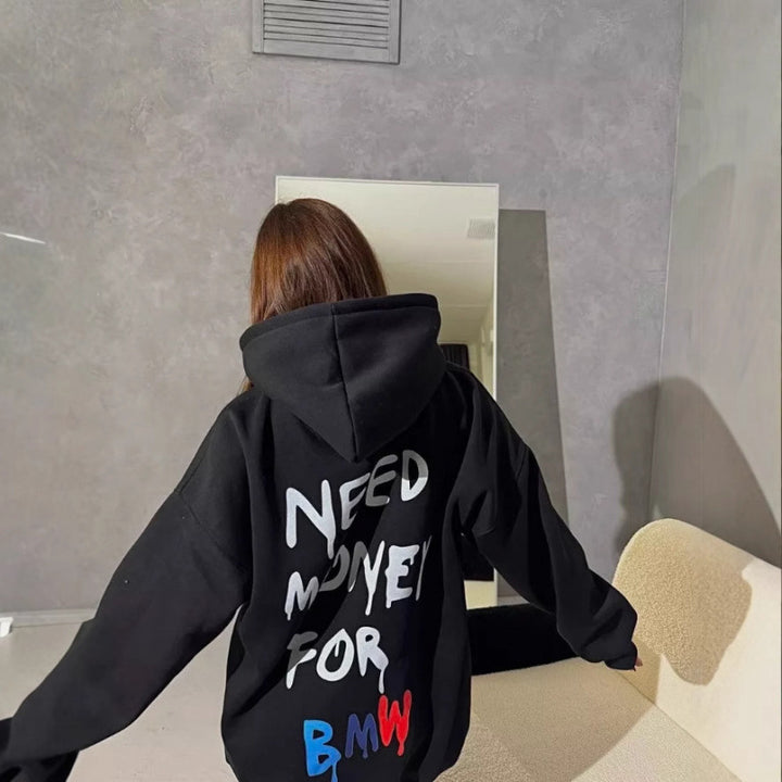 Women Oversized Hoodie with stylish lettering Lisslune