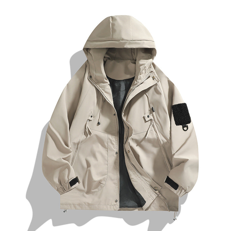 Men's lightweight outdoor jacket with modern pockets and adjustable hood collar Lisslune