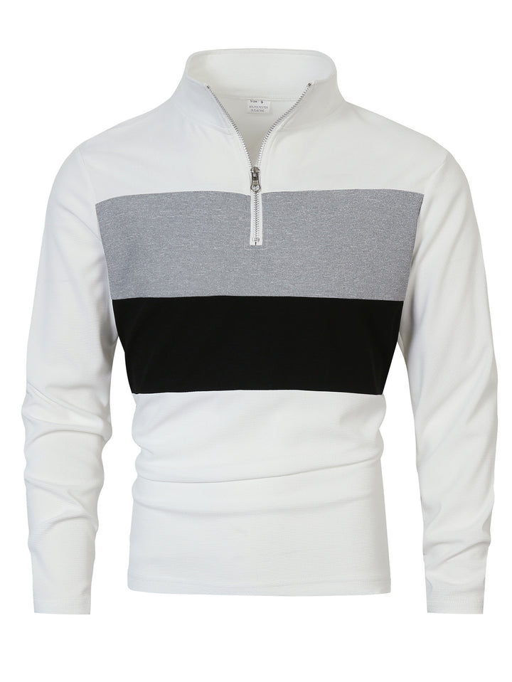 Men's sports pullover with modern stand-up collar and zipper Lisslune