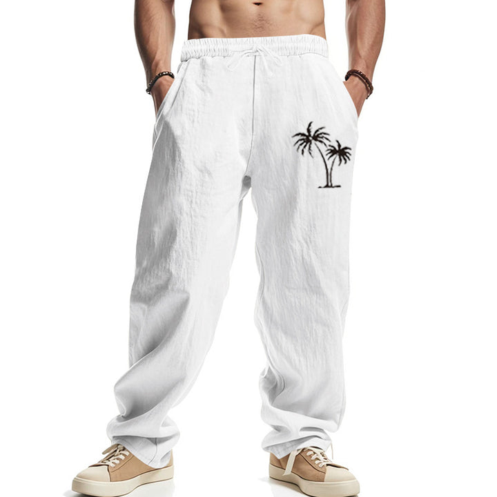 Men's Casual Leisure Pants with Side Logo Print Lisslune