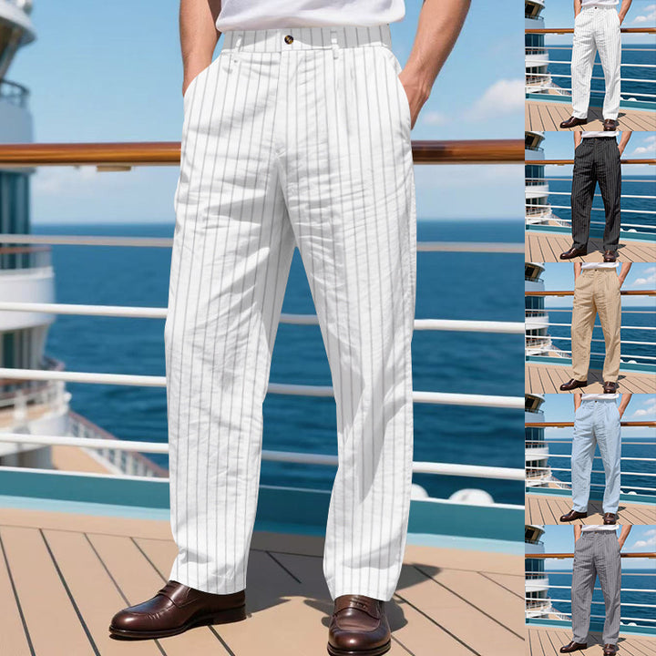 Men's elegant suit trousers with fine stripes Lisslune