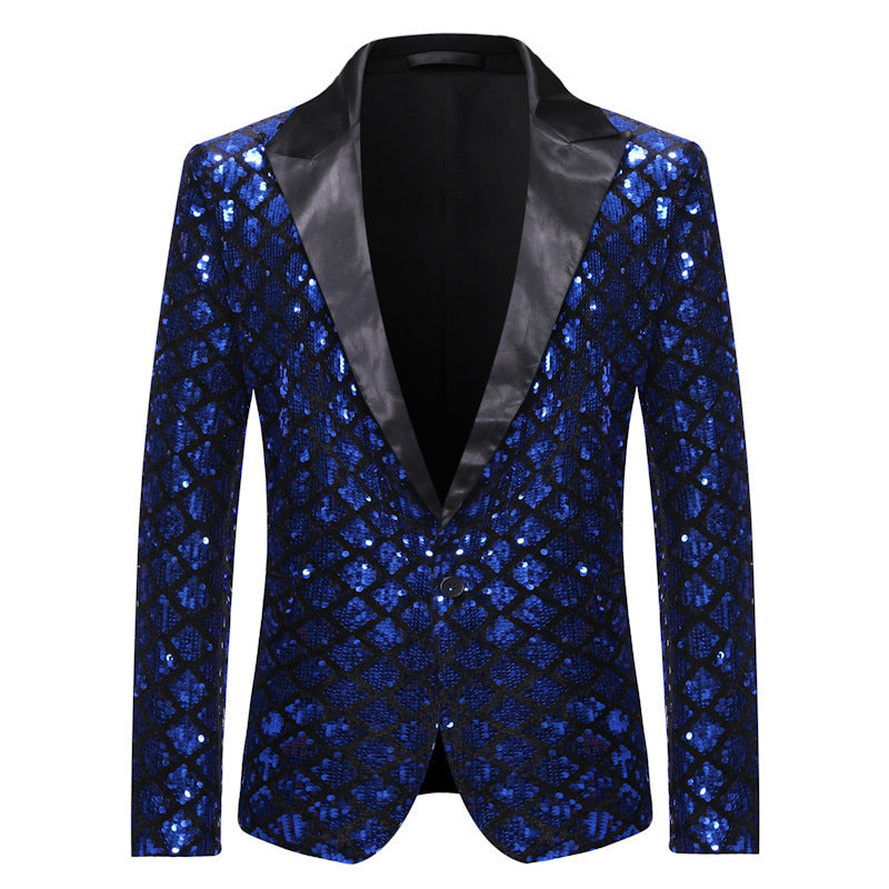 Men's Glittering Tuxedo Jacket in Modern Design Lisslune