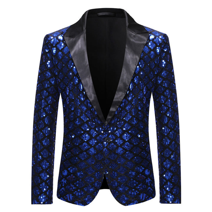 Men's Glittering Tuxedo Jacket in Modern Design Lisslune