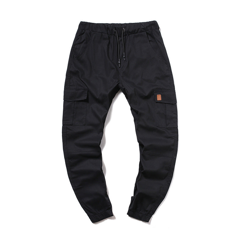 Men's cargo pants with elastic waistband and practical side pockets Lisslune