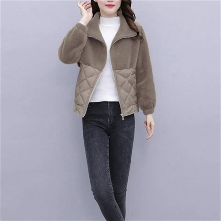 Women versatile fleece jacket with quilted detail and elegant cuffs Lisslune