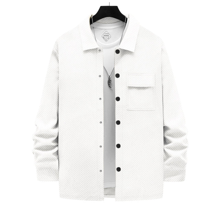 Men's casual cotton jacket with textured design and practical pockets Lisslune