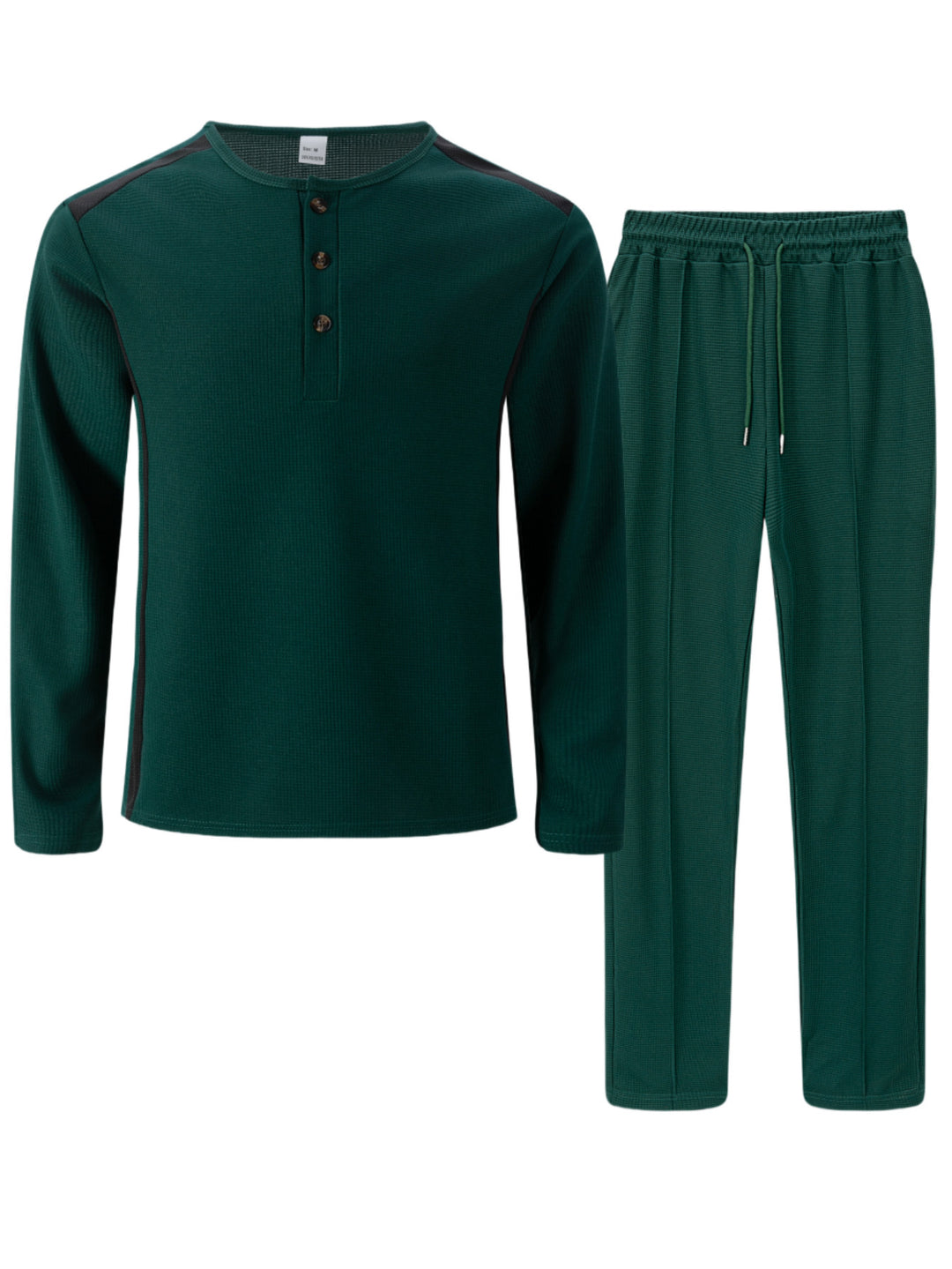 Men's leisure suit with elegant henley top and comfortable jogger pants Lisslune