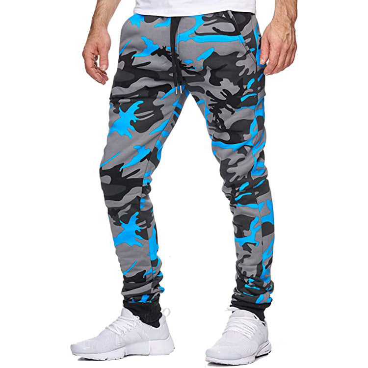 Men's cargo pants with trendy camouflage design and elastic waistband Lisslune