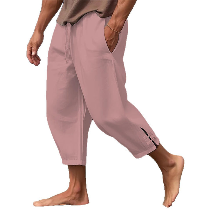 Men's Casual Beach Pants with Adjustable Waistband and Practical Side Pockets Lisslune