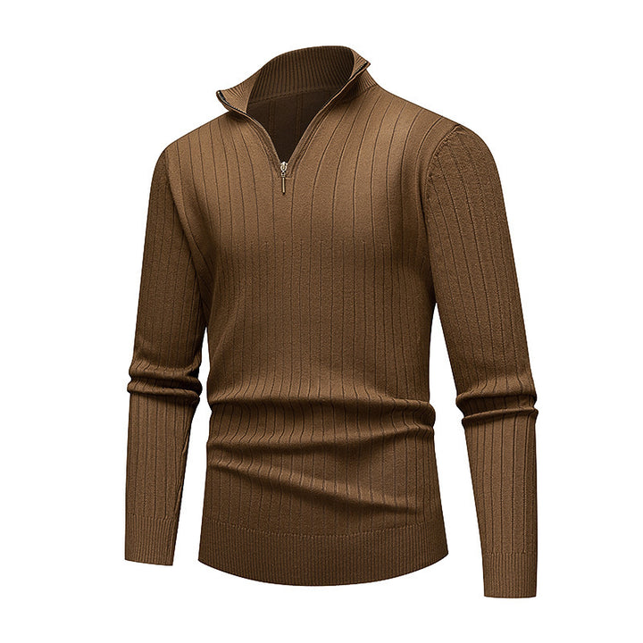 Men's high-quality knitted sweater with modern stand-up collar and zipper Lisslune