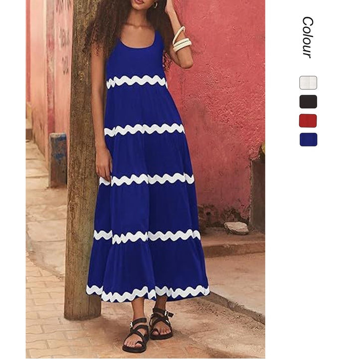 Women's maxi dress with wavy ruffles and casual cut Lune London