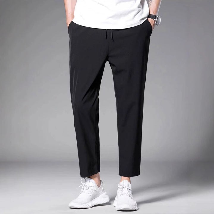 Men's Stylish Airy Leisure Pants with Elastic Waist and Practical Pockets Lisslune