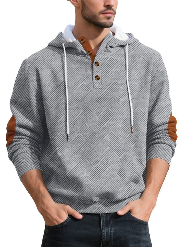 Men's stylish hoodie with textured material and fashionable accents Lisslune