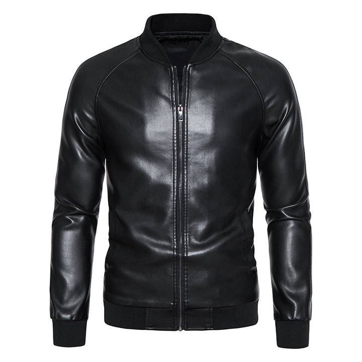 Men's fashionable synthetic leather jacket with comfortable lining Lisslune