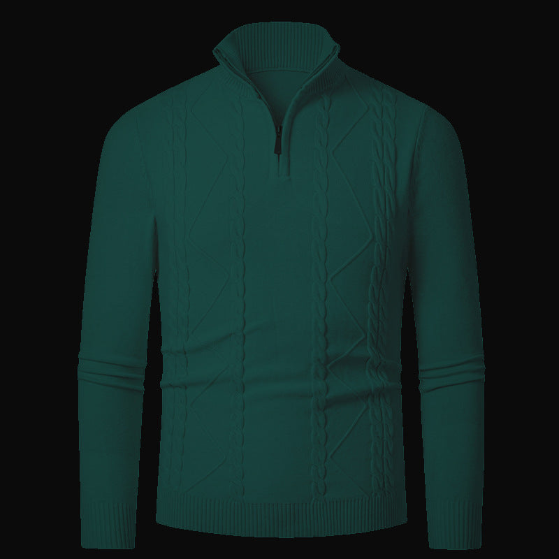 Men's knitted sweater with fashionable zipper Lisslune