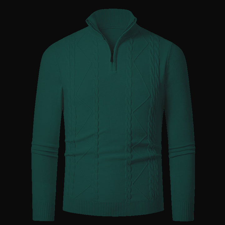 Men's knitted sweater with fashionable zipper Lisslune