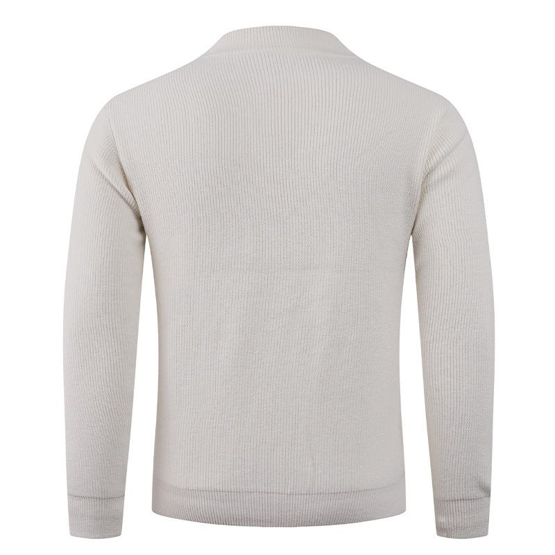 Men's Textured Crew Neck Sweater Lisslune