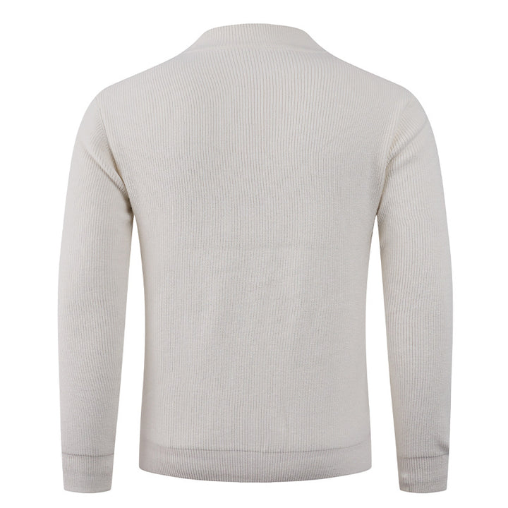 Men's Textured Crew Neck Sweater Lisslune