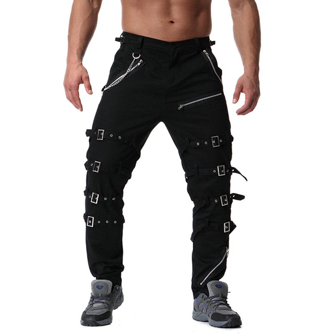 Men's cargo pants with versatile cut and striking buckles Lisslune