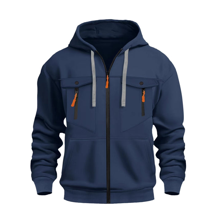 Men's hooded jacket with practical zip pockets and elastic cuffs Lisslune