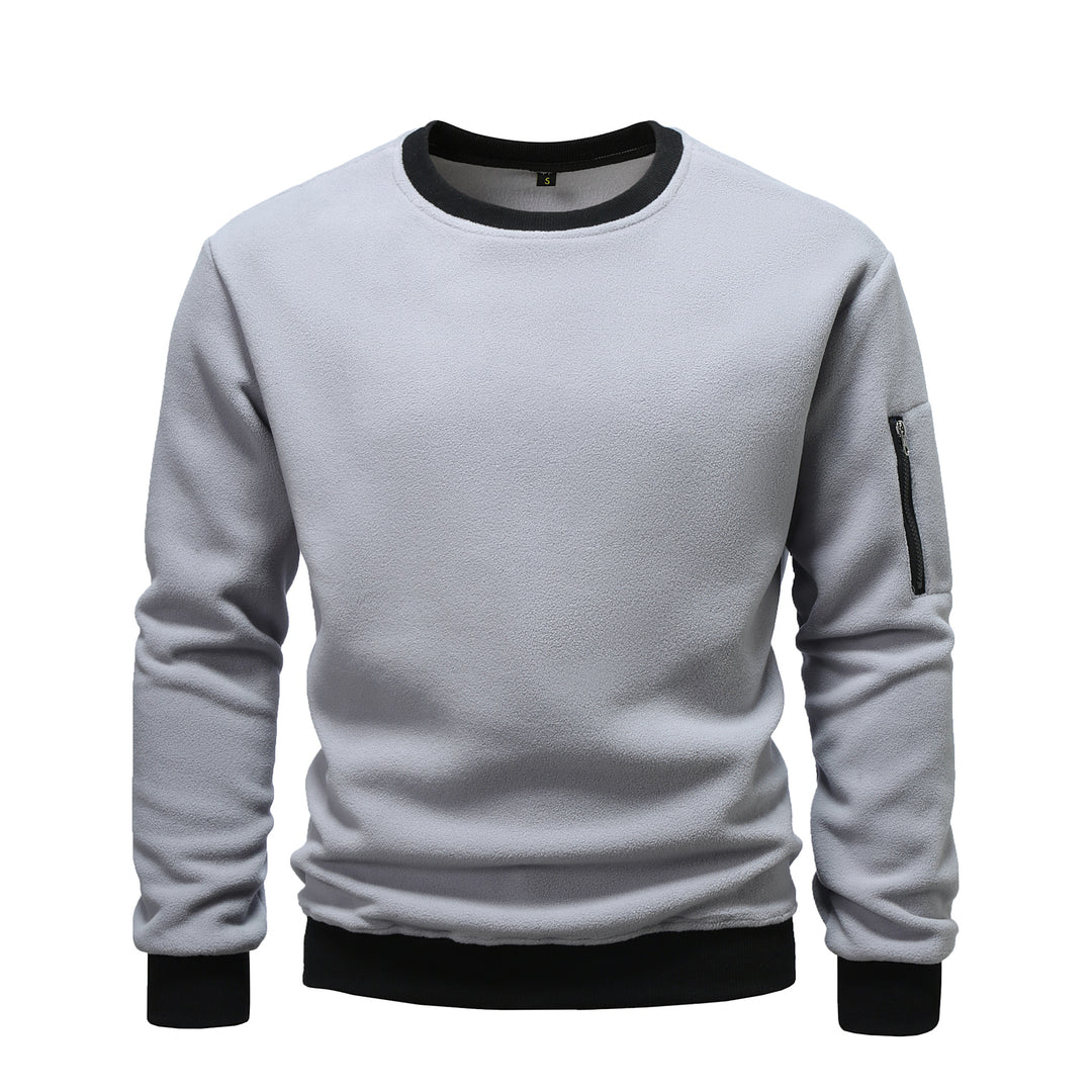 Men's cozy fleece pullover with zip pocket Lisslune