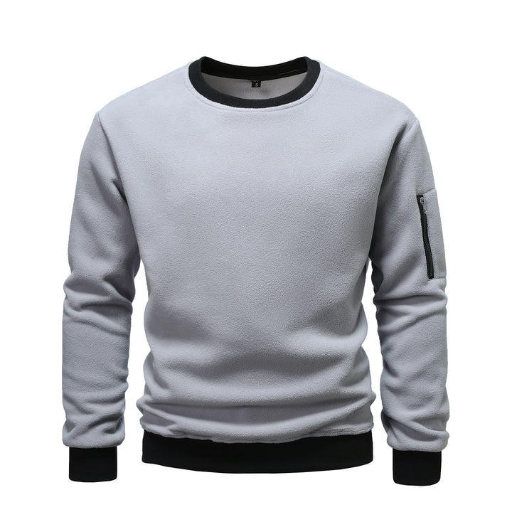 Men's cozy fleece pullover with zip pocket Lisslune