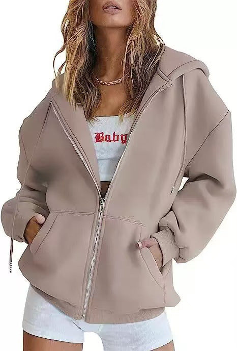 Women's oversized hoodie jacket with practical pockets Lisslune