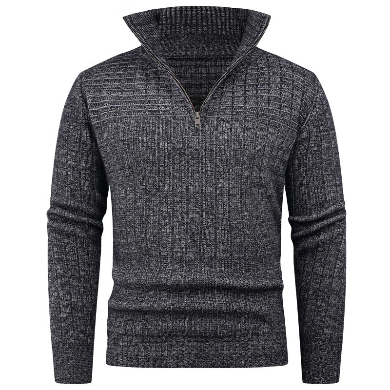 Men's knitted sweater with modern zipper and ribbed structure Lisslune