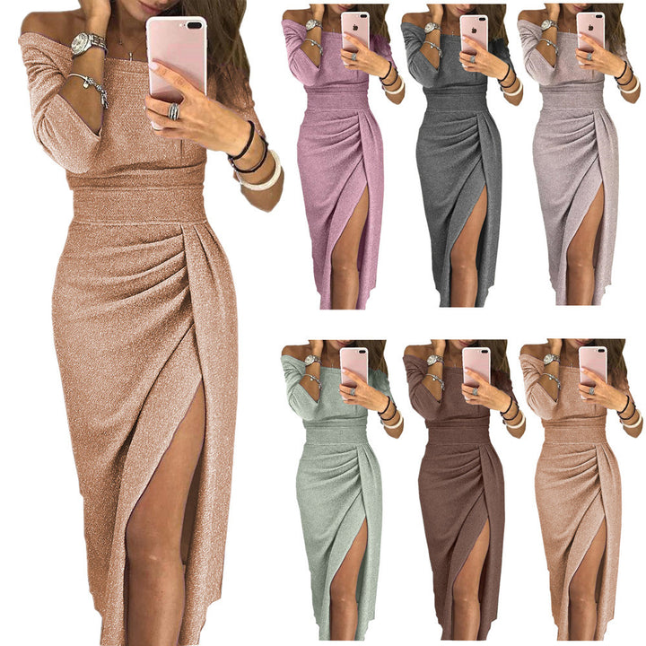Damen Glamouröses Wickelkleid mit funkelnden Details Lisslune