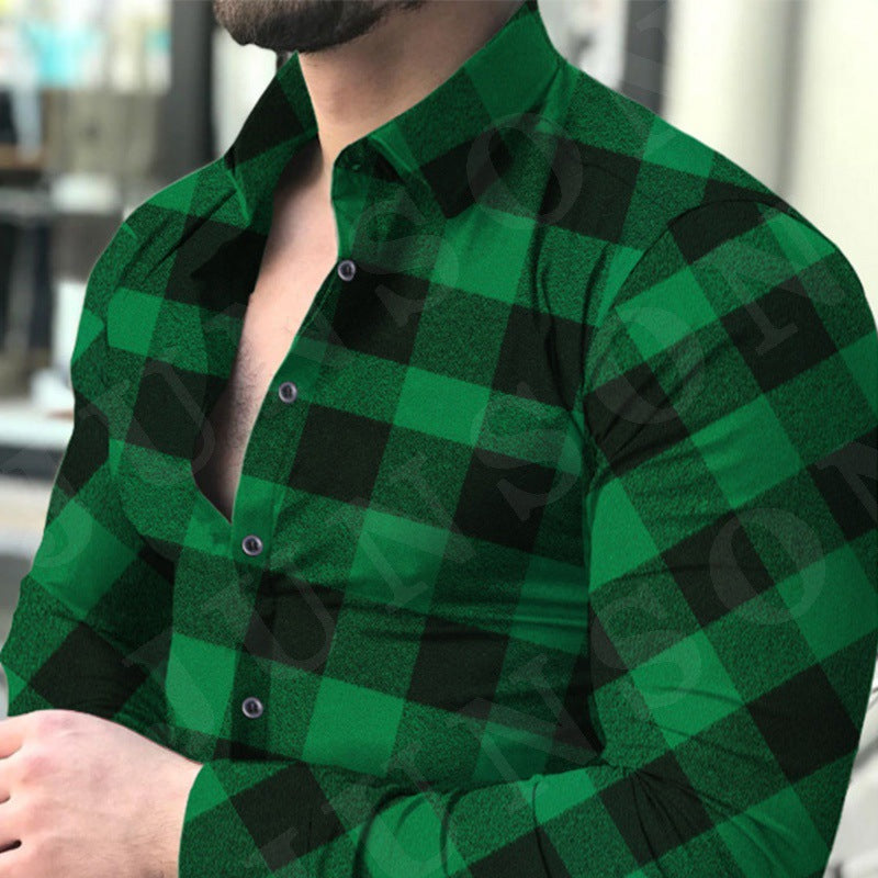 Men's flannel shirt with fashionable check pattern and high-quality cotton quality Lisslune