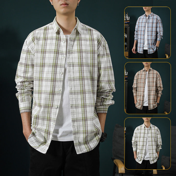 Men's Casual Long Sleeve Shirt Made of Breathable Cotton Lisslune