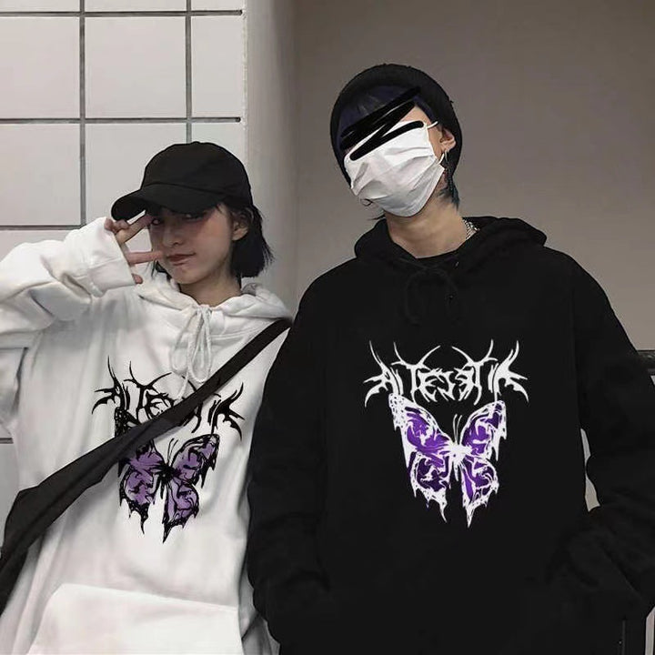 Women’s Hoodie with Artistic Butterfly Design Lisslune