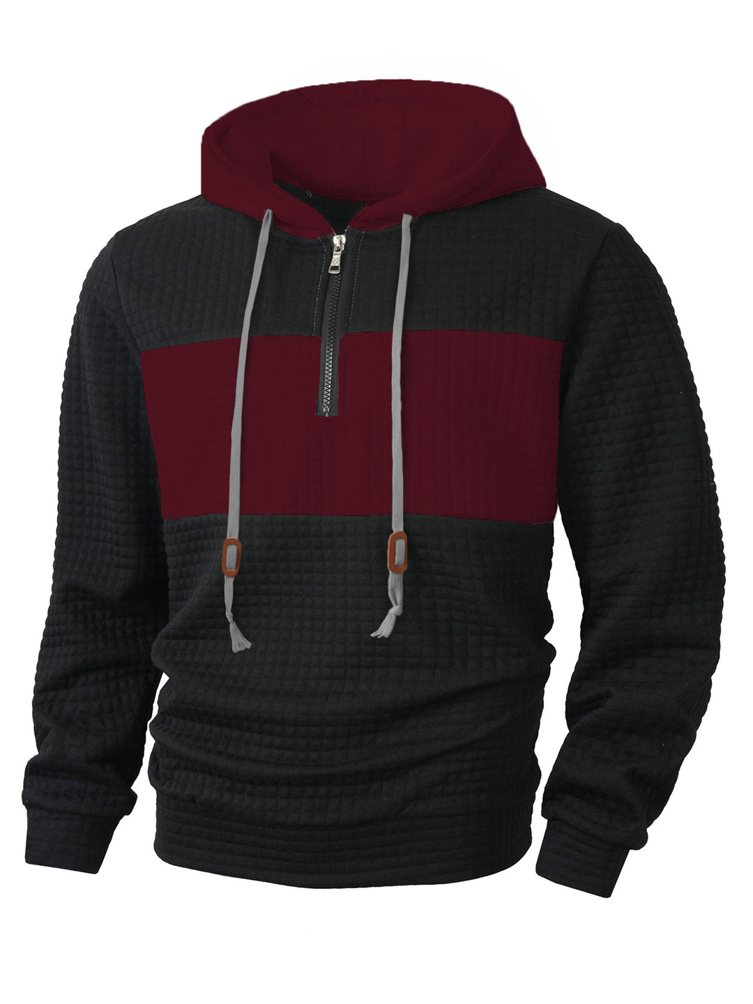 Men's hoodie with 1/4 zipper and textured design Lisslune