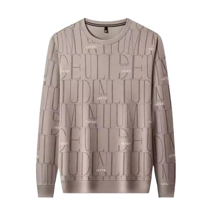 Men's fashionable crew neck sweater with graphic lettering Lisslune
