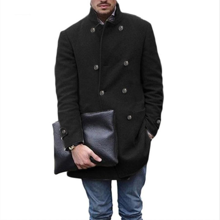 Men's elegant wool duffle coat with double row of buttons and practical pockets Lisslune