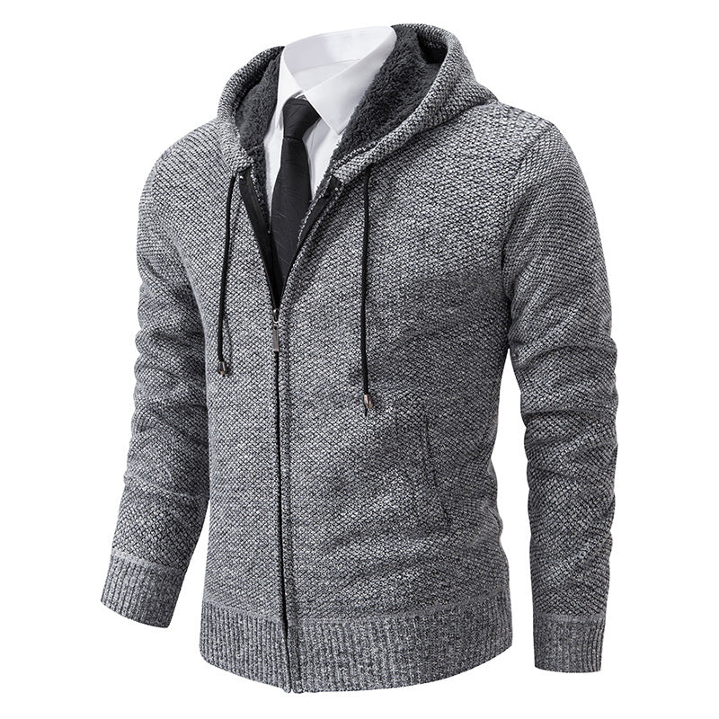 Men's cardigan with modern cut and practical zipper Lisslune