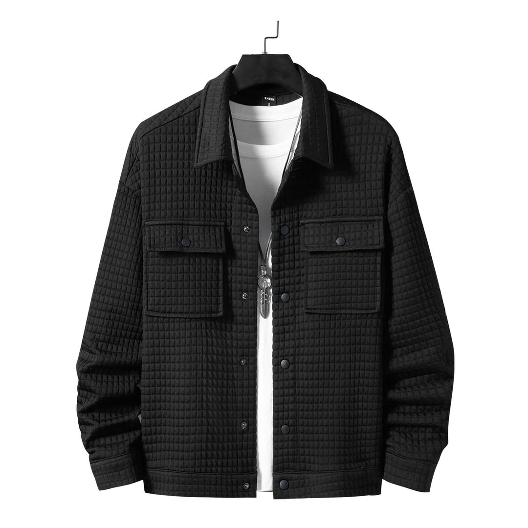 Men's casual shirt jacket with textured fabric and practical pockets Lisslune