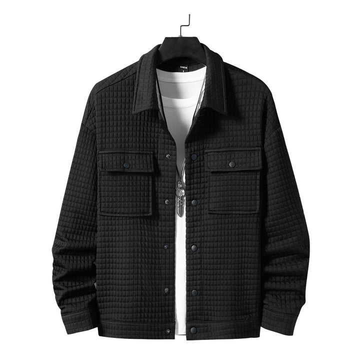 Men's casual shirt jacket with textured fabric and practical pockets Lisslune