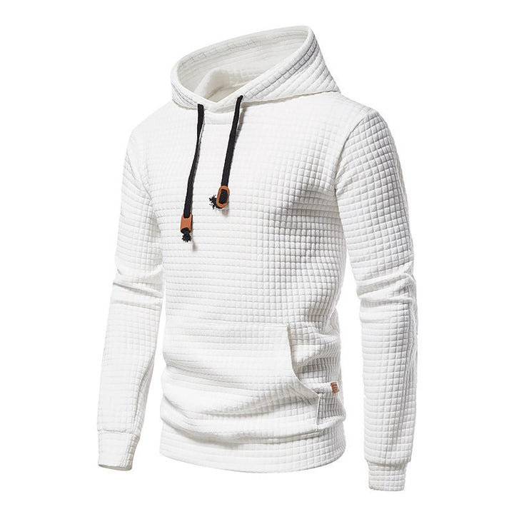 Men's hoodie with textured surface and practical kangaroo pocket Lisslune