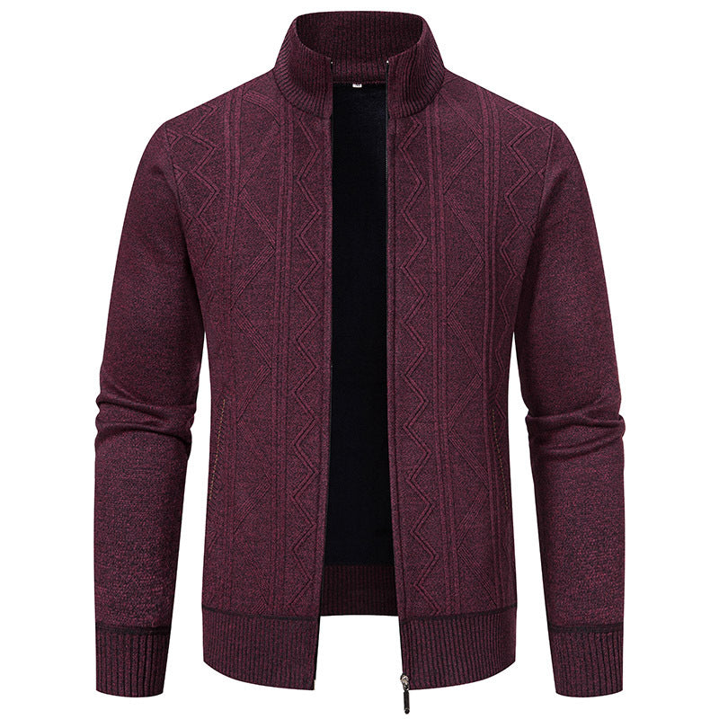 Men's cardigan with high collar and zipper Lisslune
