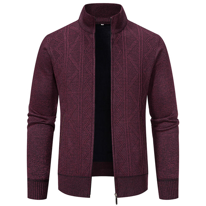 Men's cardigan with high collar and zipper Lisslune