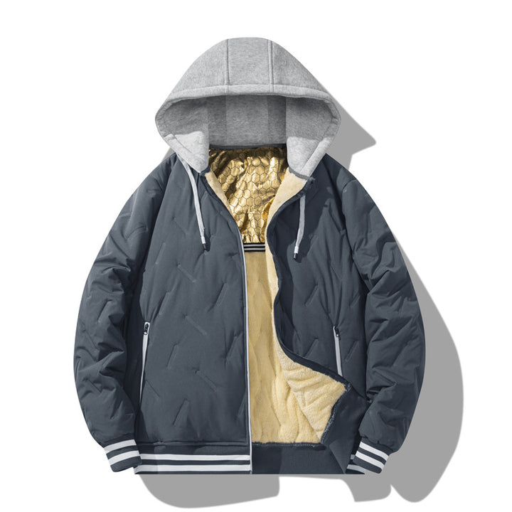 Men's padded and lined urban jacket with high collar Lisslune