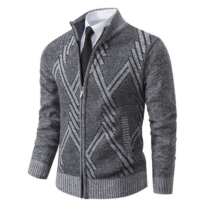 Men's Fashion Knit Pullover with Stand-Up Collar Lisslune