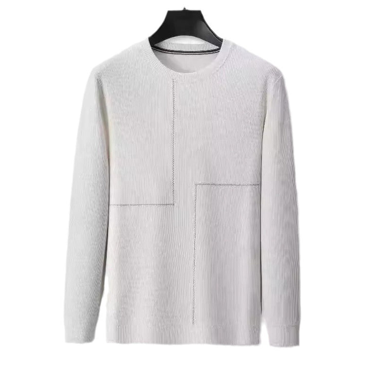 Men's stylish crew neck sweater with textured design Lisslune